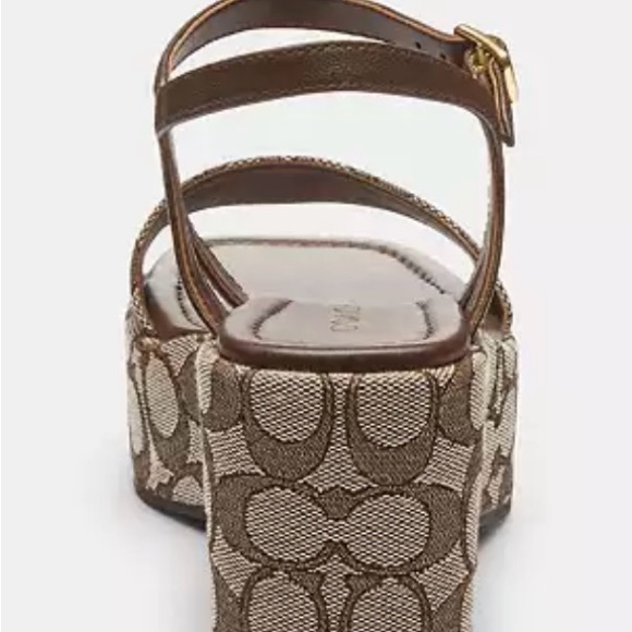 🤎 COACH- GALE WEDGE SANDAL IN SIGNATURE JACQUARD 🤎 - Picture 8 of 11